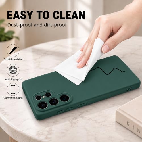 Image of Back Cover Compatible with Samsung Galaxy S26 Ultra 5G | Full Camera Protection | Premium Liquid Silicon Case | Flexible Bumper Case for Samsung Galaxy S26 Ultra 5G (Green)