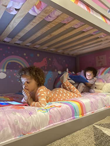 Girls Wall Decals Rainbow Baby Nursery Room Vinyl Wall Art Room Stickers Kids Room Mural Toddler Girls Boys Bedroom Decoration (Pastel Unicorn) #TOP2