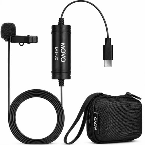 Movo LV1-UC USB-C Lavalier Microphone for iPhone 15, 16 & 17 – Clip-On