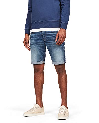 G-Star Raw 3301 Slim Short, Pantalones Cortos Para Hombre, Multicolor Medium Indigo Aged D10481-8968-6028 , 24w G-Star Raw 3301 Slim Short, Pantalones Cortos Para Hombre, Multicolor Medium Indigo Aged D10481-8968-6028 , 24w