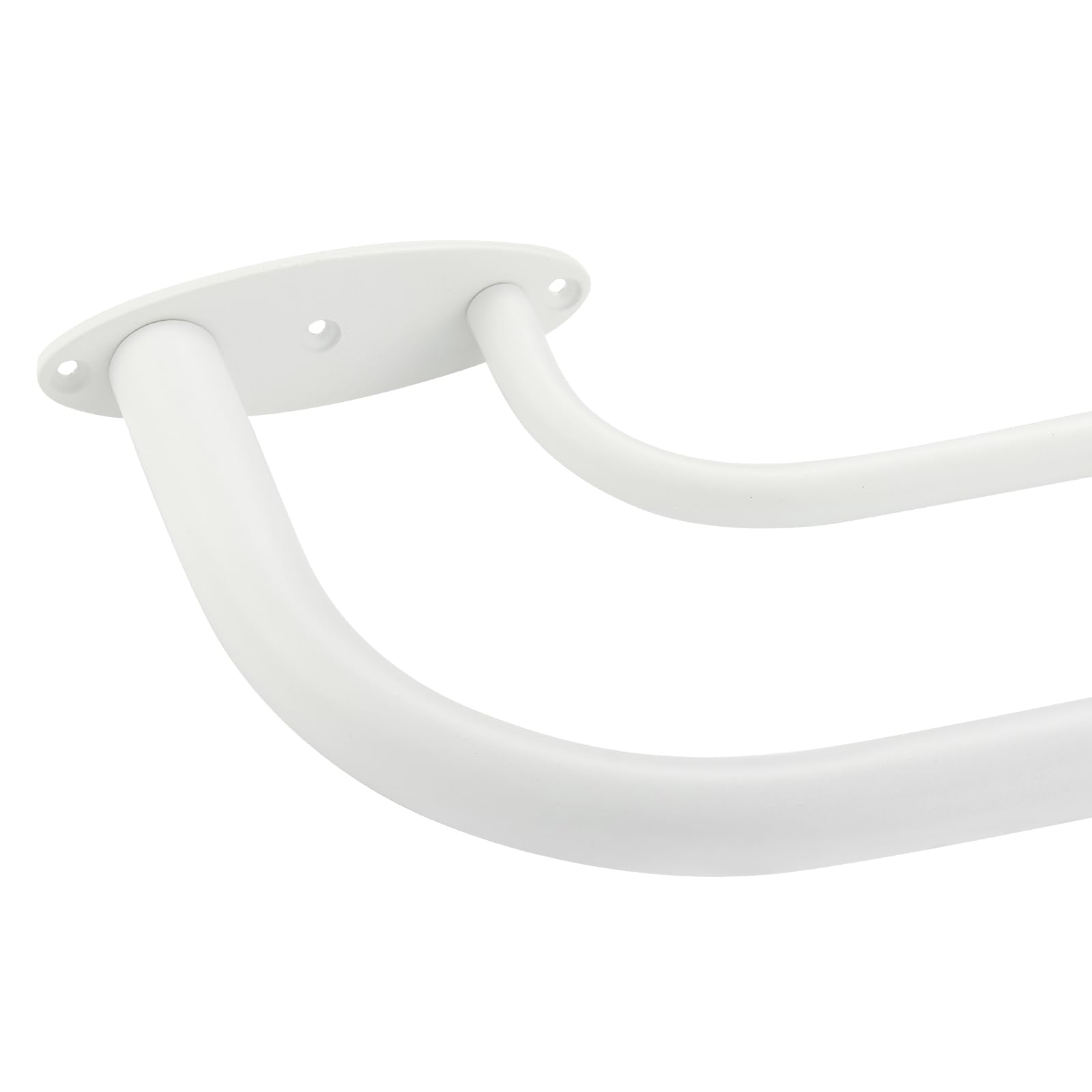 Room Darkening Wrap Around Double Curtain Rod Set,Extendable Metal Rod Set 1 Inches Front Rod and 5/8 Inches Rod for Window 28-48",Matte White