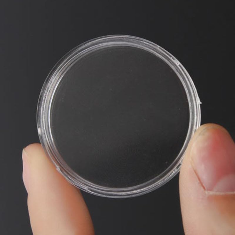 100 cápsulas para monedas de 28mm caja organizadora plástico transparente miniatura 2