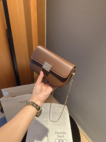 Image of Women's chain crossbody small square bag, fashionable designer mini shoulder bag, women's mobile wallet