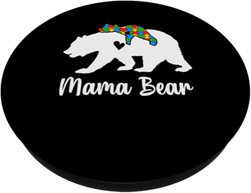Miniatura 2 de Mama Bear Love Support Autism Awareness Bear Family PopSockets Standard PopGrip