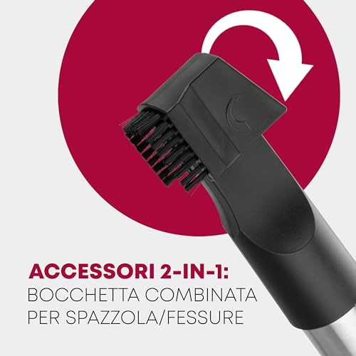 Clatronic Aspirapolvere risparmio energetico da 700 watt | con sistema di microfiltro a 5 pieghe | spazzola reversibile per pavimenti e bocchetta per spazzola/spazzolino | BS 1300 N antracite - Immagine 4