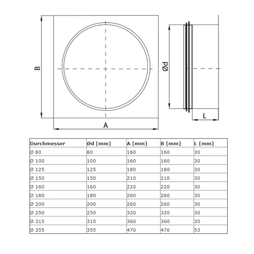 VONLIS Flangia da parete per tubo di avvolgimento