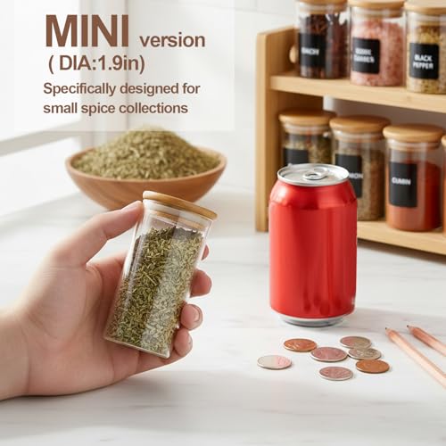 Image of ComSaf Glass Spice Jars 4oz 16 Pack, Small Seasoning Containers with labels