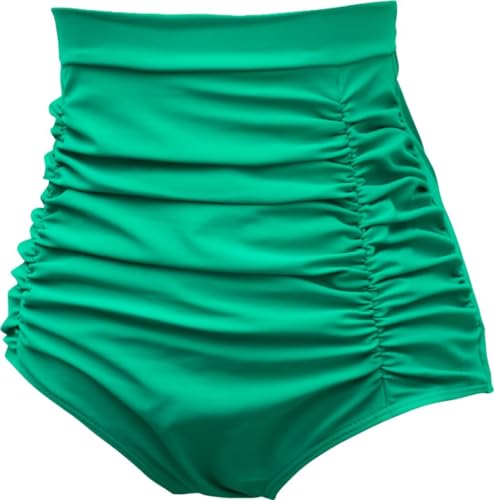 Image of COCOPEAR Women's Ruched High Waisted Bikini Bottom Retro Vintage Swim Short Tankinis
