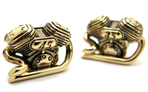 モンアート(MONART) アニバーサリーバイクエンジンカフス（ゴールド） (カフスボタン/カフリンクス)