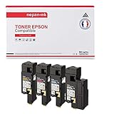  NOPAN-INK - x4 Toners - C13S050614 (Noir + Cyan + Magenta + Jaune) - Compatible pour Epson Aculaser C 1700 Epson Aculaser C 1700 Series Epson Aculaser C 1750 N Epson Aculaser C 1750 W Epson Aculaser