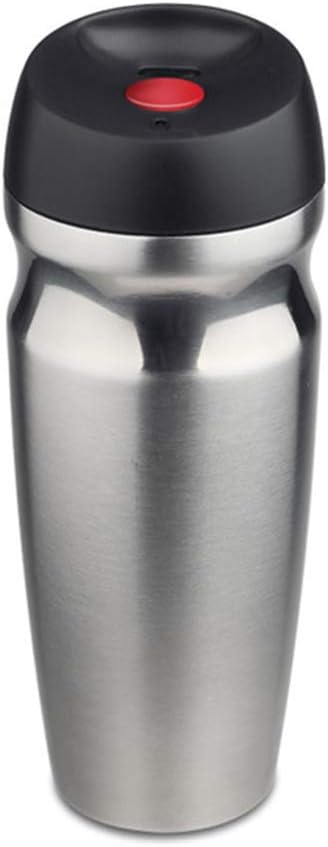 MEGAN Travel Coffee Mug With Lid, Double-Wall Vacuum Insulated,One Click Activation, BPA- Free 12 OZ,Natural