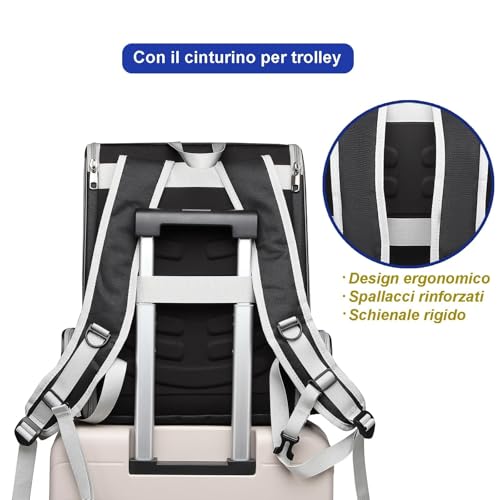 Mochila para perros y gatos gris con caja de transporte transpirable para pasear 7