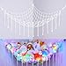 Basumee Stuffed Animals Net or Hammock with LED Light, Hanging Stuffed Animals Storage Toy Hammock Net Corner Wall Girls Room Decor Toy Storage Organizer, White, L