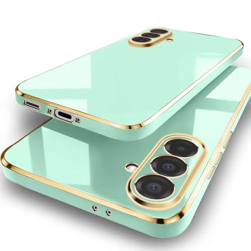 Image of TheGiftKart Luxurious Golden-Plated Back Cover Case for Samsung Galaxy A36 5G | Raised Lips for Camera & Screen Protection | ShockProof Design | Stylish Back Cover Case for Samsung A36 5G (TPU, Green)