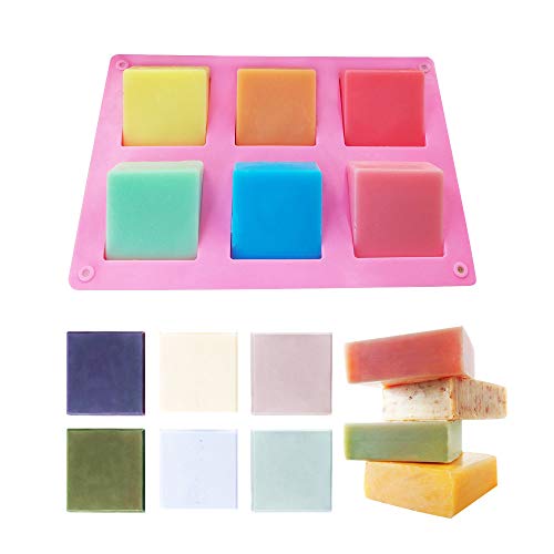 Tdhdike 3 Pack Silicone Soap Molds(Blue & Pink & Green), 6 Cavities Silicone Baking Mold Diy Handmade Soap Making, Muffin, Loaf, Brownie, Cornbread And More #TOP3