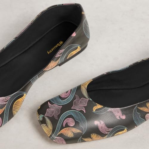 Women Classic Square Toe Slip on Ballet Flats Comfy Insole Daily Commuting Casual Walking Flat Shoes Size 4-16 US2