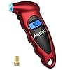 AstroAI – Medidor de presión de neumáticos digital, 150 PSI, 4 ajustes, para automóvil, camión, bicicleta, con pantalla LCD retroiluminada y agarre antideslizante, color rojo