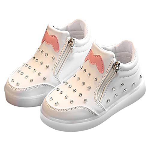 Toddler Soft Sole Sneaker Boys Girls Kids Bow Side Zipper Glitter Sport Shoes Outdoor Running Non Slip Shoes Spring