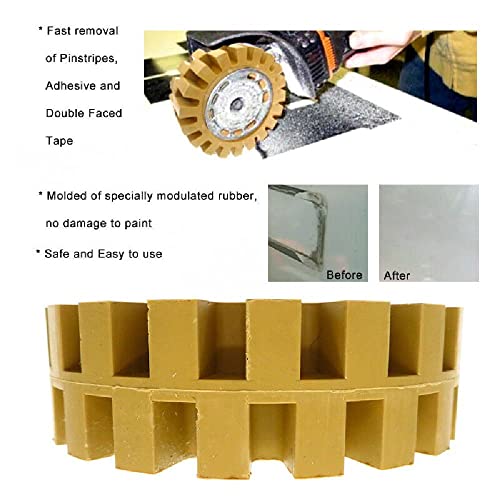4”Grinder Rubber Eraser Wheel Adhesive Sticker Remover Decal Graphics Removal Tool for Cars Trucks Windows Glass - Thumbnail 2