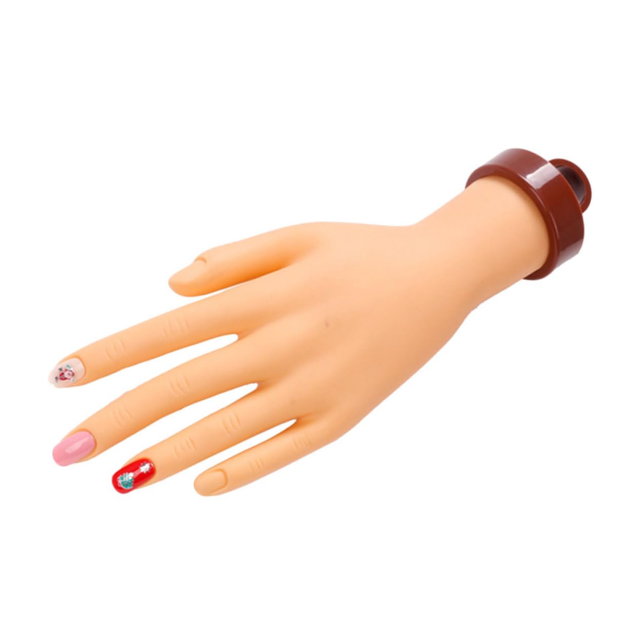 Practice Manicure Hand Model Lightweight PVC Fake Nail Art Training Tool for Beginners and Professionals Realistic Soft Mannequin Hand for Nail Design Practice and Display