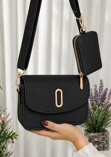 Image of Women's Crossbody Bag with Matching Wallet & Adjustable Strap