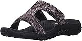 Skechers Women's Reggae Python Dress Sandal, Black Python, 8 M US