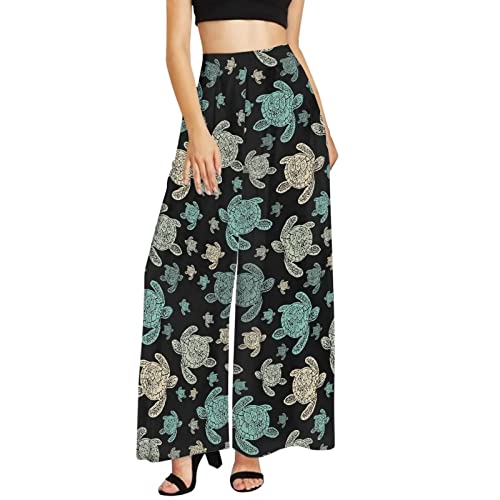 Pantalon jambes larges femme taille haute élastique et fluide palazzo grande taille