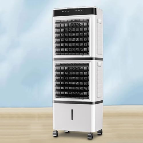 GWFBLID Aire Acondicionado Portátil Enfriador de Aire Portátil 14L con Agua Climatizador Evaporativo Portátil Oscilación 90°Mando Temporizador 12H Ventilador de Enfriamiento para Coche Oficina Hogar