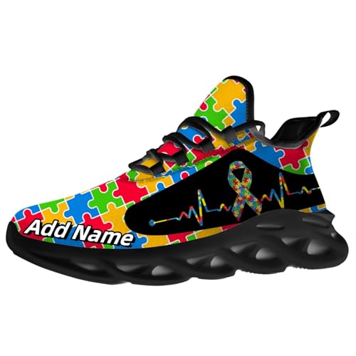 Men Women Autism Sneakers Custom Shoes Add Name Running Shoes Lightweight Walking Tennis Shoes Gifts for Men Women