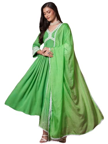 Kurta Anarkali en viscose fluide pour éviter la chaleur avec pantalon brodé