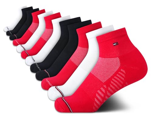 Image of Tommy Hilfiger Womens Quarter Socks - 12 Pack Athletic Performance Cushioned Running Socks for Women with Arch Support
