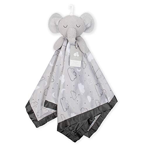 Just Born Boys and Girls Newborn Infant Baby Toddler Nursery Cuddleplush Toy Animal Security Blanket, Gray Elephant, One Size