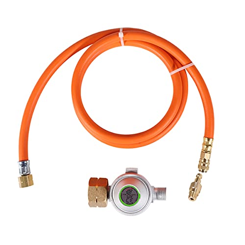 GARDINGER Adapterschlauch US II 1,3 m mit Schnellkupplung, Adapter USII, Druckregler 2,5 bar für Propanflasche 5/11 kg
