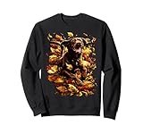 Braune Labrador Retriever mit Herbstlaub Herbst Ästhetik Sweatshirt