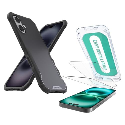 Image of Smartish iPhone 17 MagSafe Case + Screen Protector - Magnetic Protective Case - Heavy Duty Armor Cover + 2-Pack Tempered Glass Screen Protectors for Apple iPhone 17 - Black Tie Affair