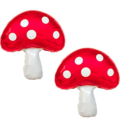 4Pcs Big Mushroom Foil Balloons 31'' Red Mushroom Balloon Fairy Garden Plant Balloons For Birthday Baby Shower Partty Decoration,Thanks Giving/Christmas/New Year Party Supplies #TOP2