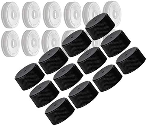 24/414 Plastic CT Cap w/Dripper Orifice Reducer, for 5 oz. Woozy Bottle (Pack of 12) (Black)