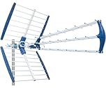EDISION TALOS 18db Antenne Trinappe extérieure UHF 21-48 Terrestre, Filtre 5G LTE intégré, Réception TNT, Permet de recevoir Les signaux DVB-T/T2, Fréquences 470-694Mhz, Longueur 105cm, LTE700, Bleu