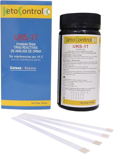 Tiras de Orina KetoControl - 100 tiras reactivas para medir las cetonas en orina