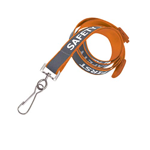Heavy Duty Reflective Lanyard with Safety First Imprinted - High