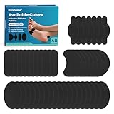Kimihome Moleskin for Blisters, 48 Pcs Moleskin for Feet, Adhensive Blister Prevention Pads for Pain Relief - Black with 4 Shapes