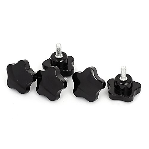 Aexit M8x20mm Thread Clamps 50mm Dia Star Head Screw Clamping Knob Strap Clamps Grips 5Pcs