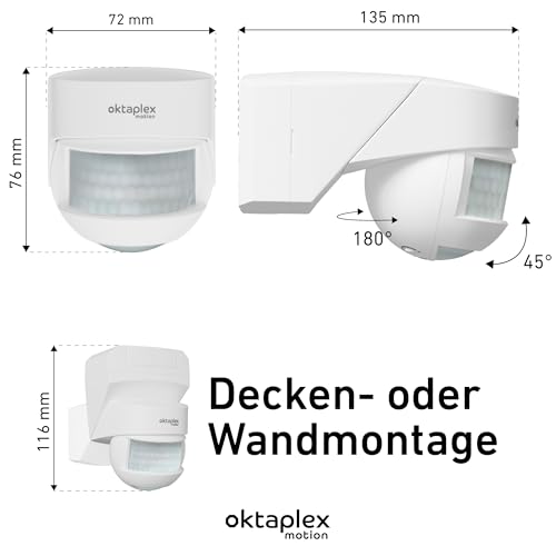 Détecteur de mouvement extérieur blanc Oktaplex Lea IP54 - 7