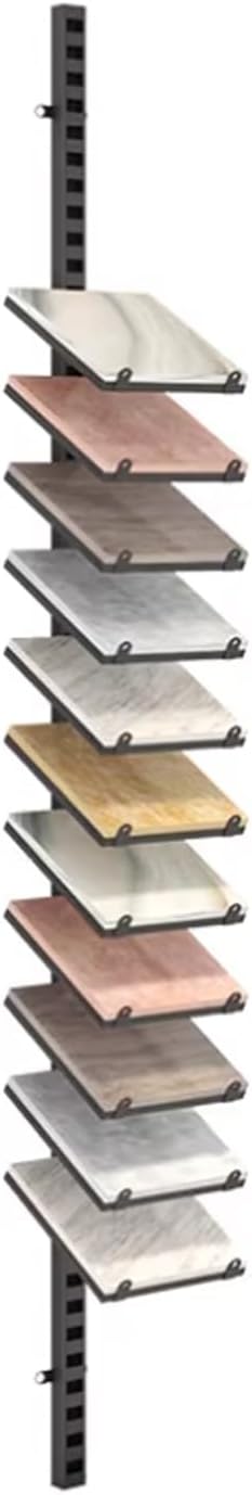 Large Format Metal Tile Display Rack, Wall Mounted Floor Tile Storage Rack, 11-Layer Porcelain Sample Plate Display Stand,Multi-Layer Marble Slab Sample Shelf for Display Bulk, Save Space