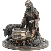 Veronese Design 6 1/4 Inch Ceridwen and The Cauldron Celtic Goddess of Knowledge Cold Cast Resin Bronze Finish Statue Altar Decor Figurine