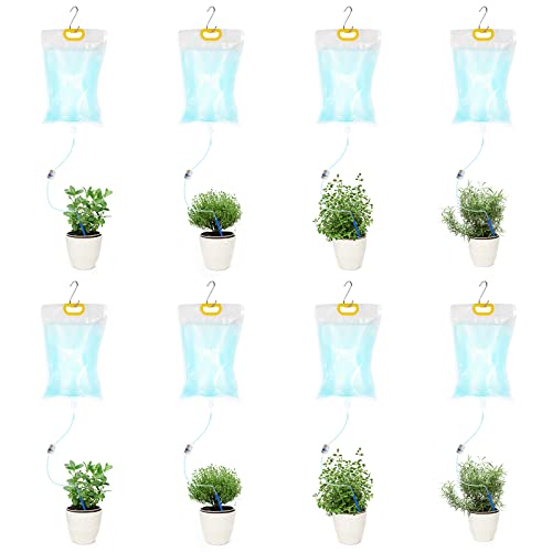 AHOUGER 8Pcs 3500Ml Plant Life Saco de Irrigação Por Gotejamento, Kit de Irrigação Por Gotejamento Automático Dispositivos de Irrigação de Plantas Sistema de Irrigação para Vasos de Plantas Internas E