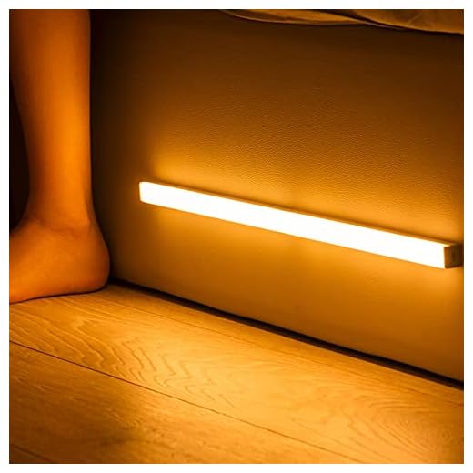 LED Nattljus Motion Sensor Wireless Usb Uppladdningsbar 20 30 40 50 cm nattlampa for köksskåp Garderobslampa (Color : White, Emitting Color : 21cm-14LED)