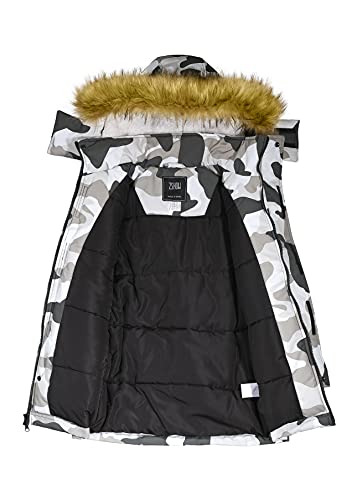 Zshow Boy's Warm Hooded Puffer Coat Thick Quilted Winter Jacket Parka(Khaki Camouflage,10-12) #TOP2