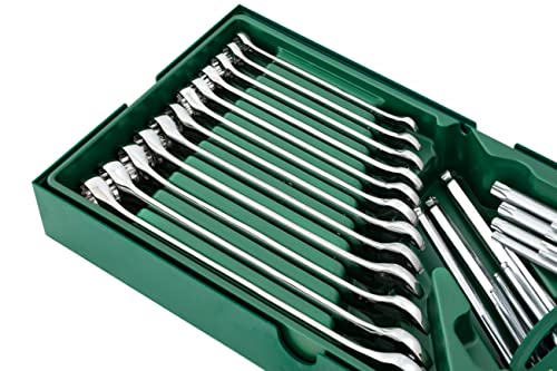 SATA ST09906 30 Pieces Metric Combination Wrench/Spanner and Hex Key Tray Set, Green - Image 4