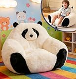 Bean Bag Chair for Kids,Comfy Reading Nook Chairs for Bedroom,Animal Floor Chairs, Faux Fur Panda Bear Shaped Beanbag Chairs for Children,Teen Fun Plus Bean Bag Couch for Bedroom,Living Room